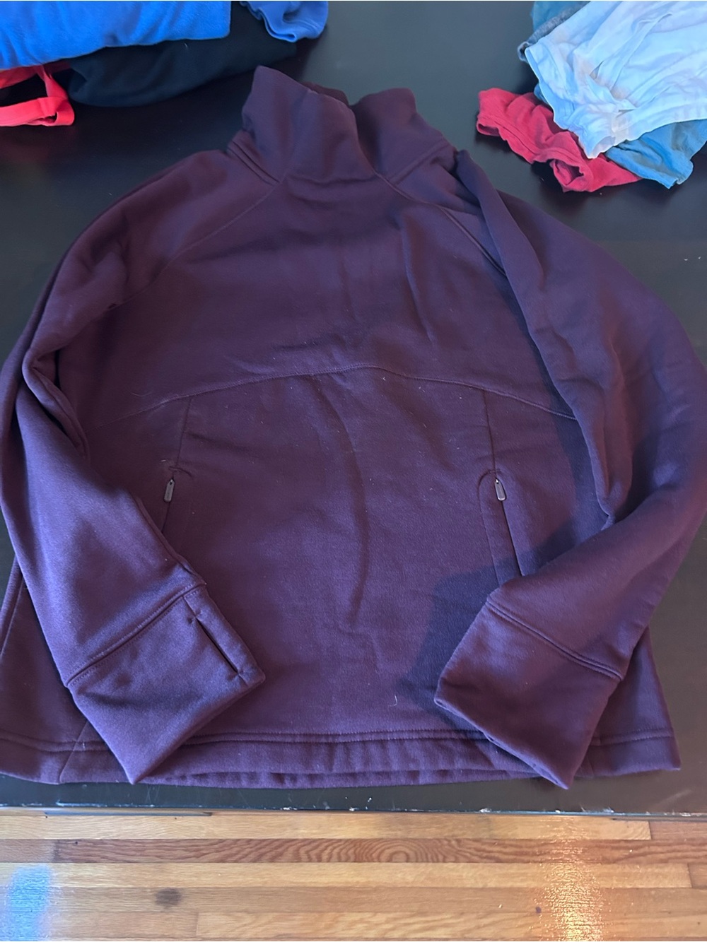 Athleta Women's Turtleneck Pullover in Deep Plum